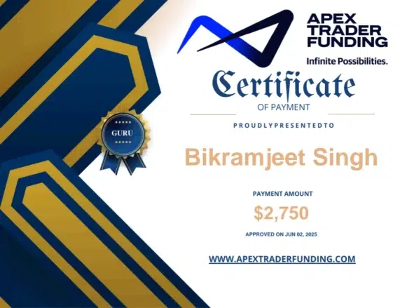 Apex Trader Funding Payout Certificate